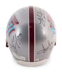 A Super Bowl XLVI 2008 Multi Signed Helmet Including Peyton Manning, Joe Montana and Junior Seau (Beckett Authentication Services BAS Certified),