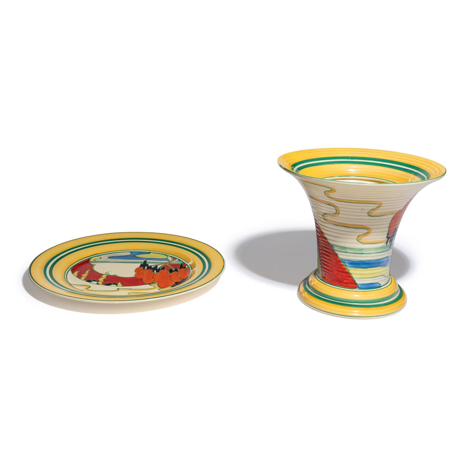 Clarice Cliff (English, 1899–1972) — Solitude pattern, two pieces