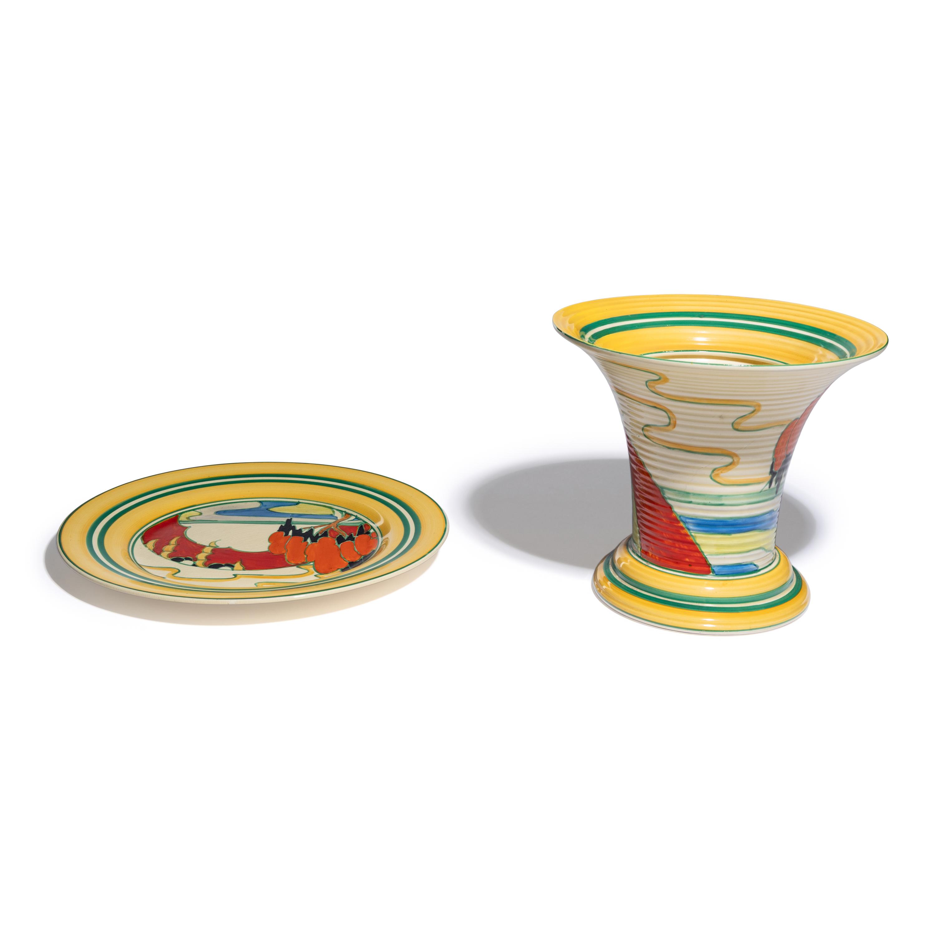 Clarice Cliff (English, 1899–1972) — Solitude pattern, two pieces