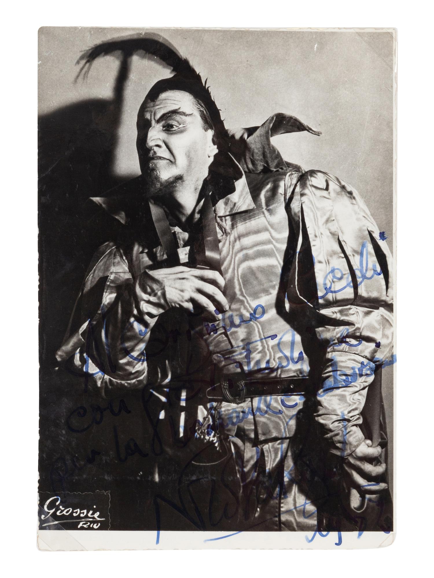 [20TH-CENTURY OPERA SINGERS]. A group of 5 signed and inscribed photographs of opera singers from the 1950s-1960s, comprising images of: