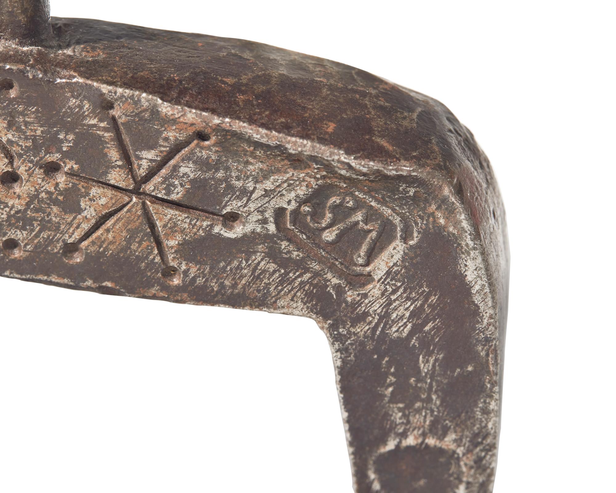 A Wrought Iron Flax Comb, Probably French, Dated "1844"