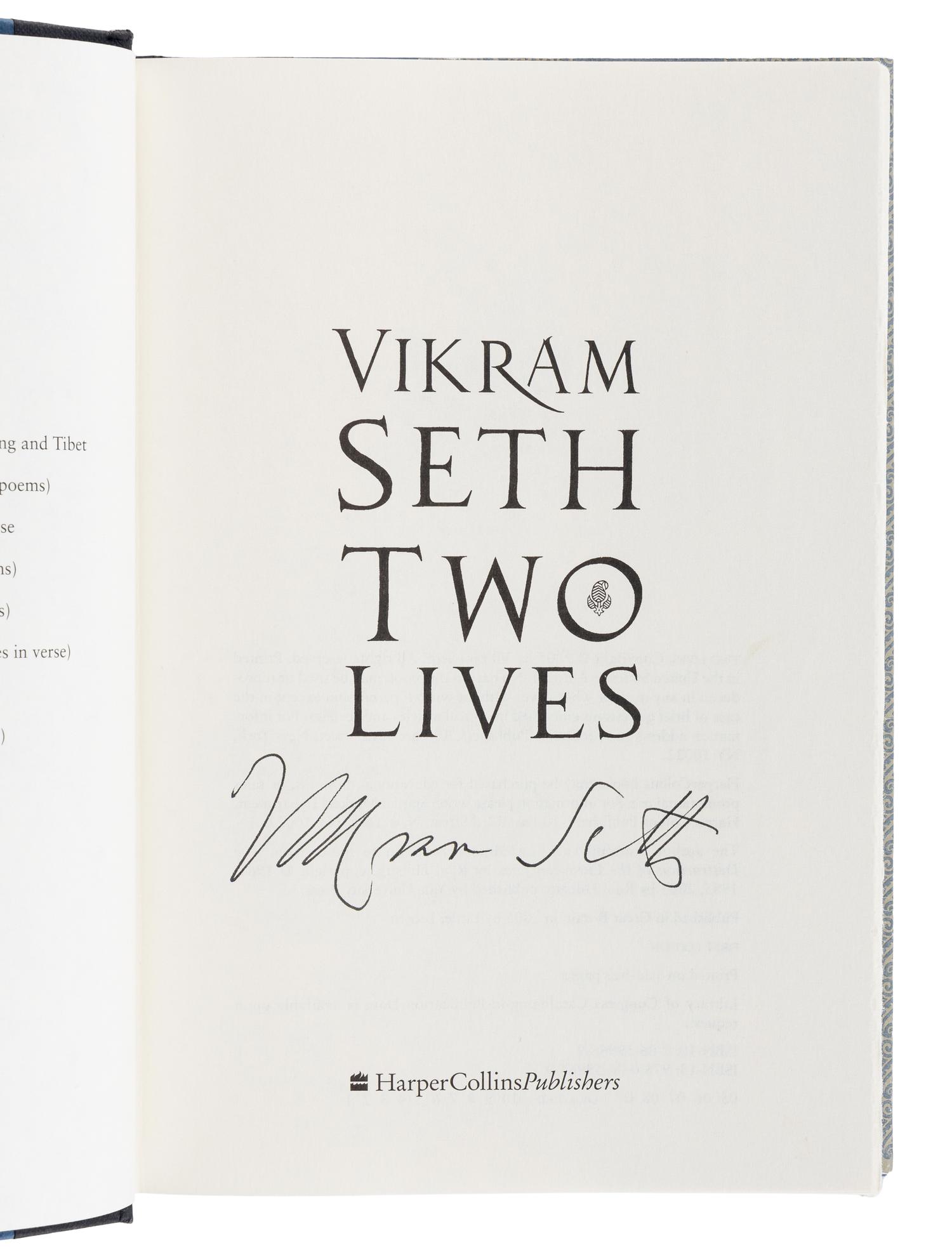 SETH, Vikram (b. 1952). A group of 3 FIRST AMERICAN EDITIONS by Seth, ALL SIGNED, comprising: