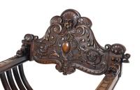 An Italian Renaissance Revival Walnut Savonarola Chair