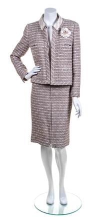 A Chanel Multicolor Tweed Suit Ensemble, Size 42.
