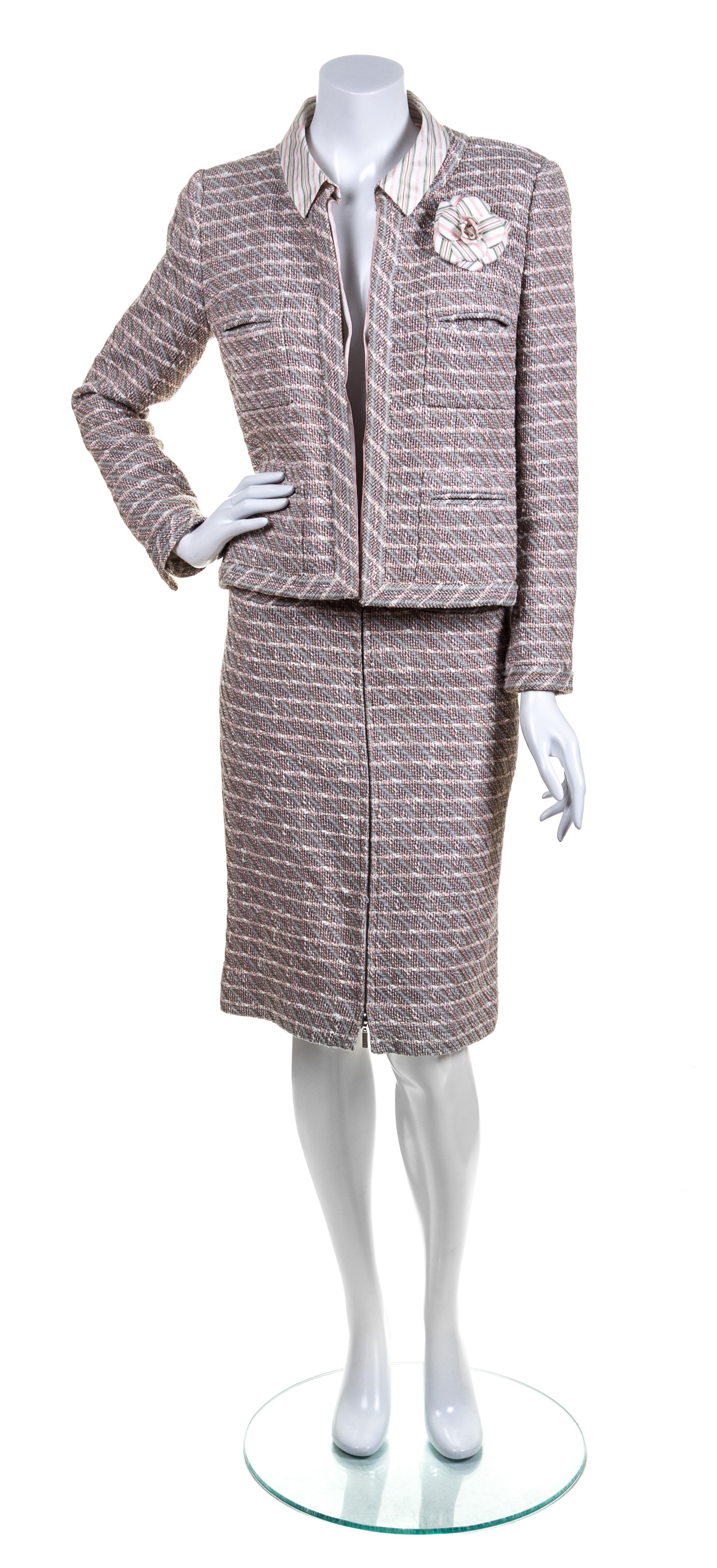 A Chanel Multicolor Tweed Suit Ensemble, Size 42.