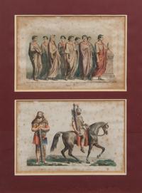 A Set of Twelve Italian Handcolored Lithographs Height 21 x width 16 inches (framed).