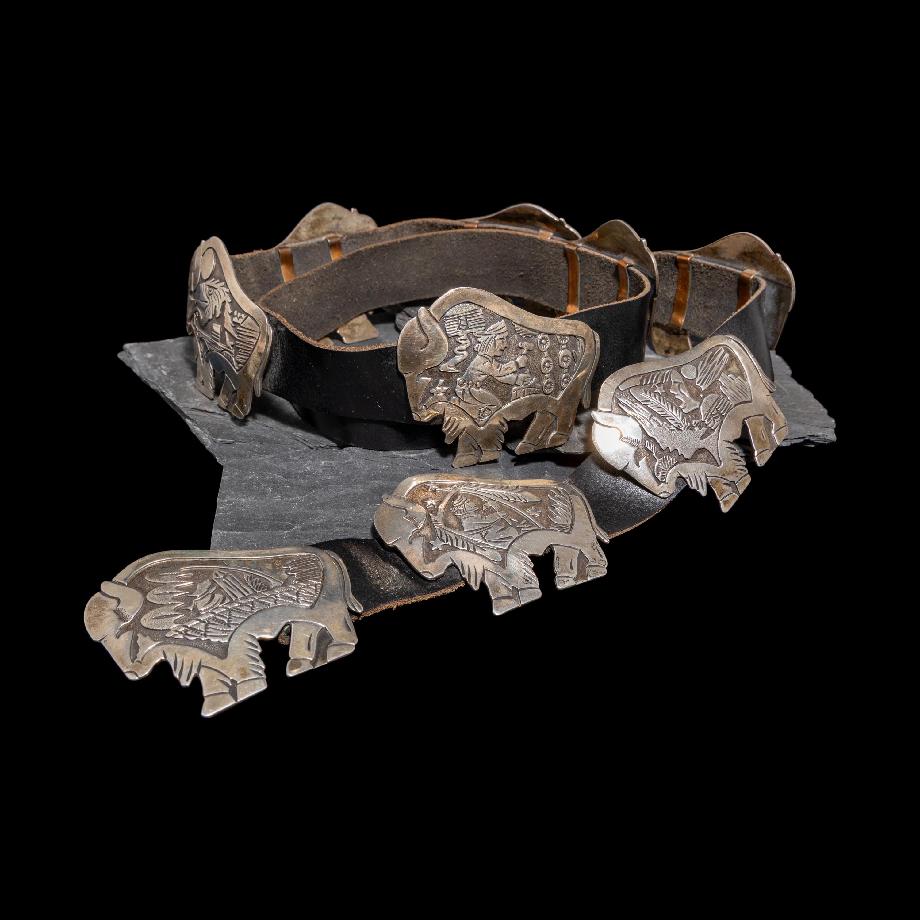 Floyd Becenti, Jr. (Diné, b. 1960) — Sterling Silver Story Teller Concha Belt