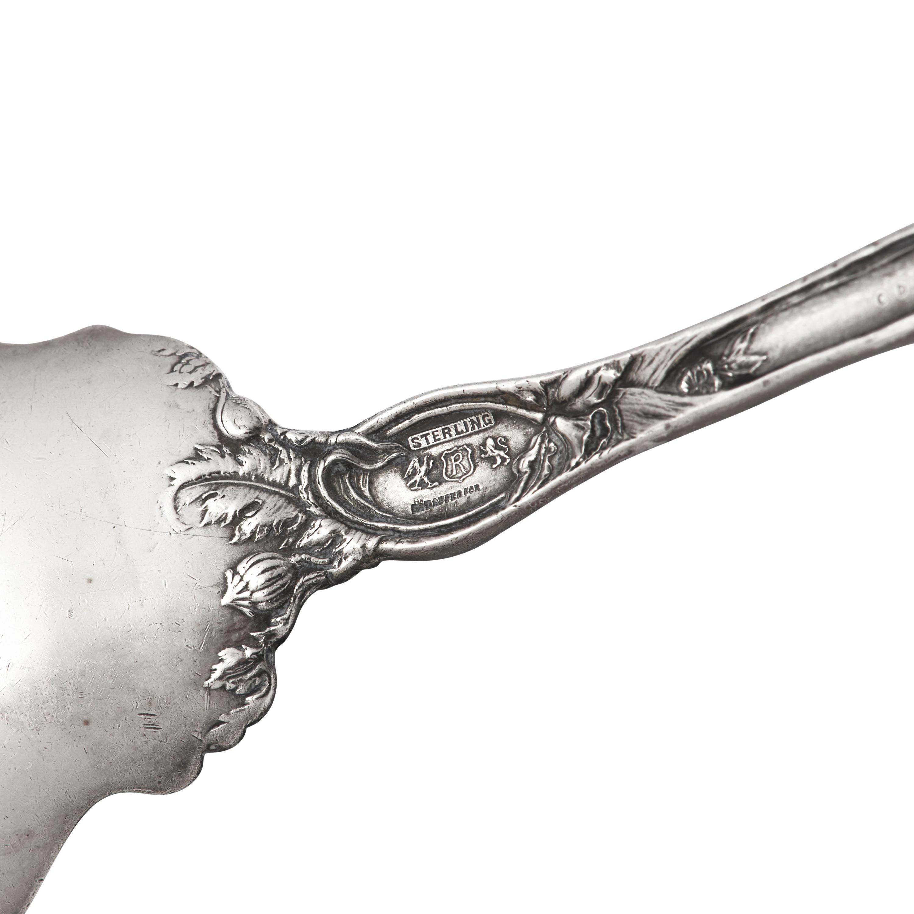Three Aesthetic Movement and Art Nouveau Sterling Silver Spoons