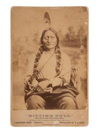 [NATIVE AMERICANS]. GOFF, O.S., photographer. Cabinet card of Sitting Bull. Zimmerman Bros, publishers, ca 1881.