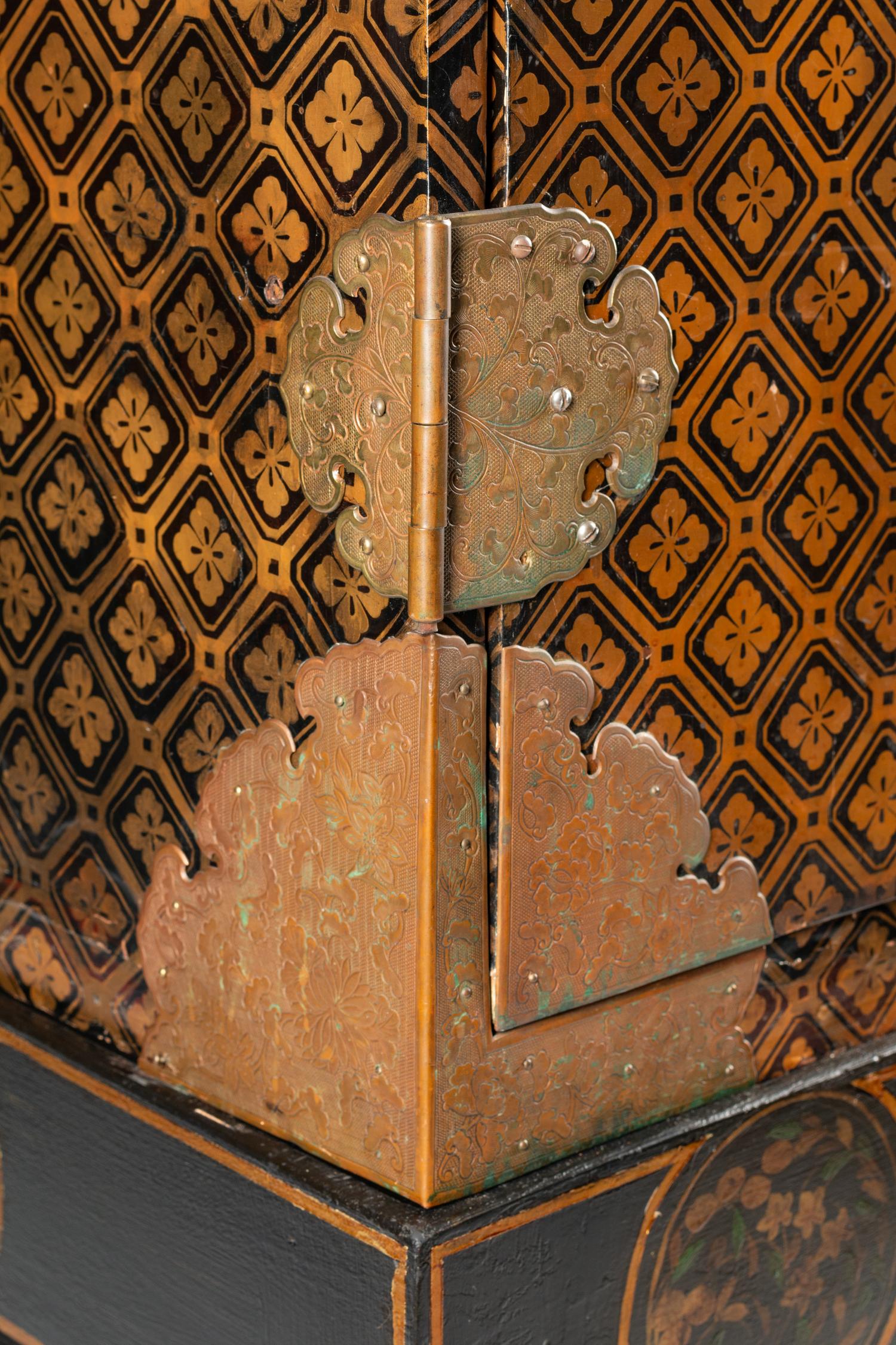 A Japanese Export Lacquer Cabinet on Stand