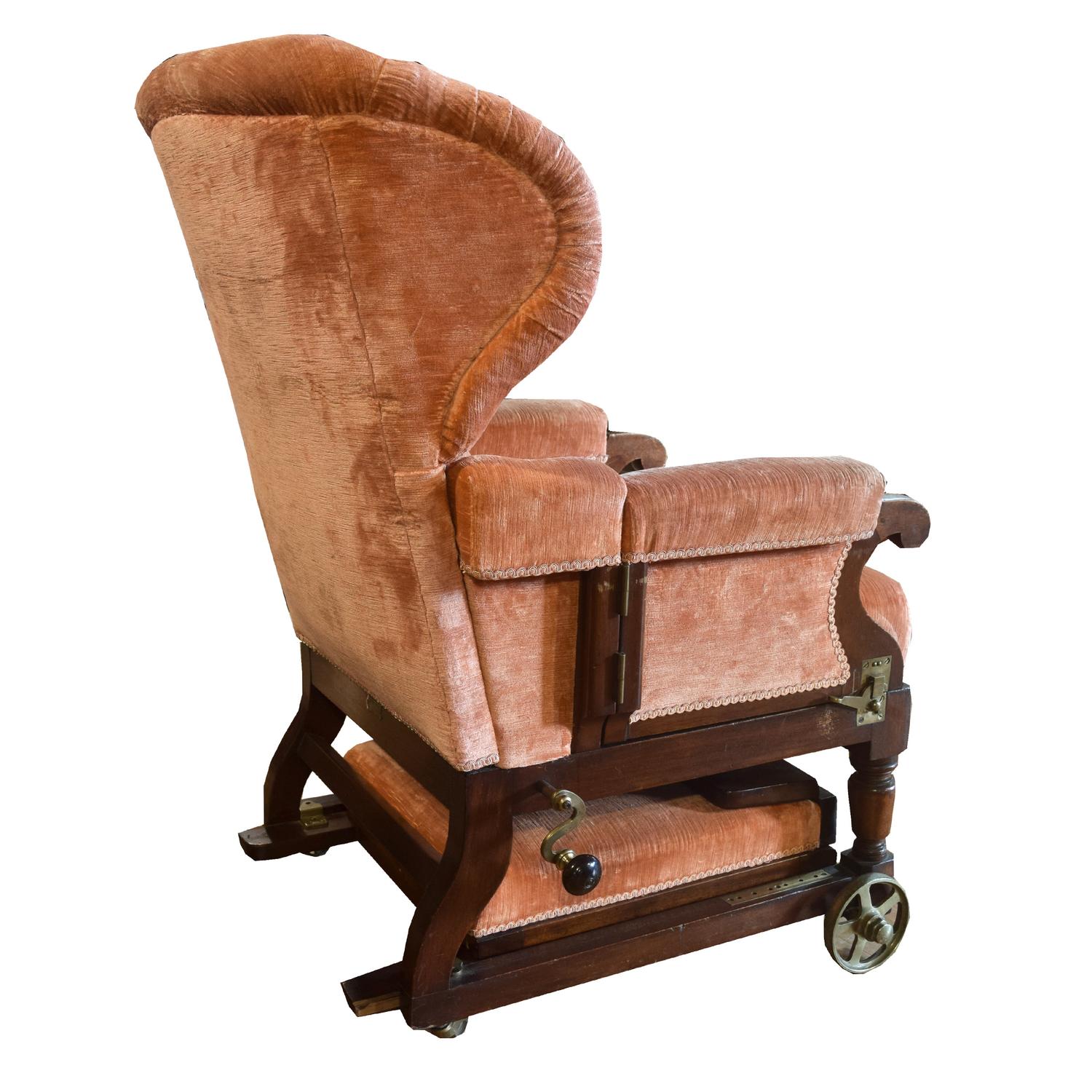 An Adjustable Chair on Casters 28" W x 31" D x 46" H — England, Late 19th Century