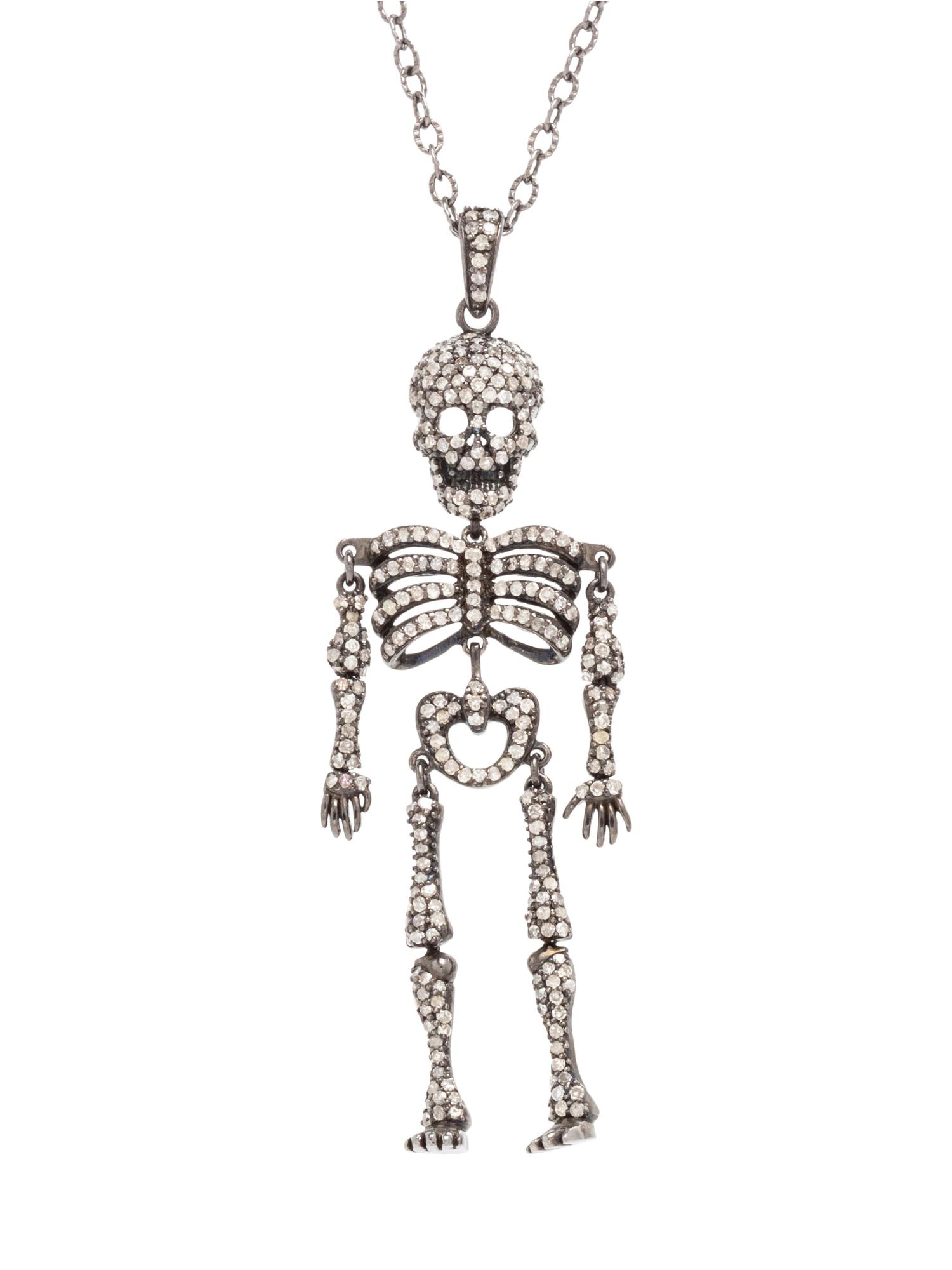 A Silver and Diamond Skeleton Pendant/Necklace,