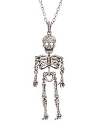 A Silver and Diamond Skeleton Pendant/Necklace,