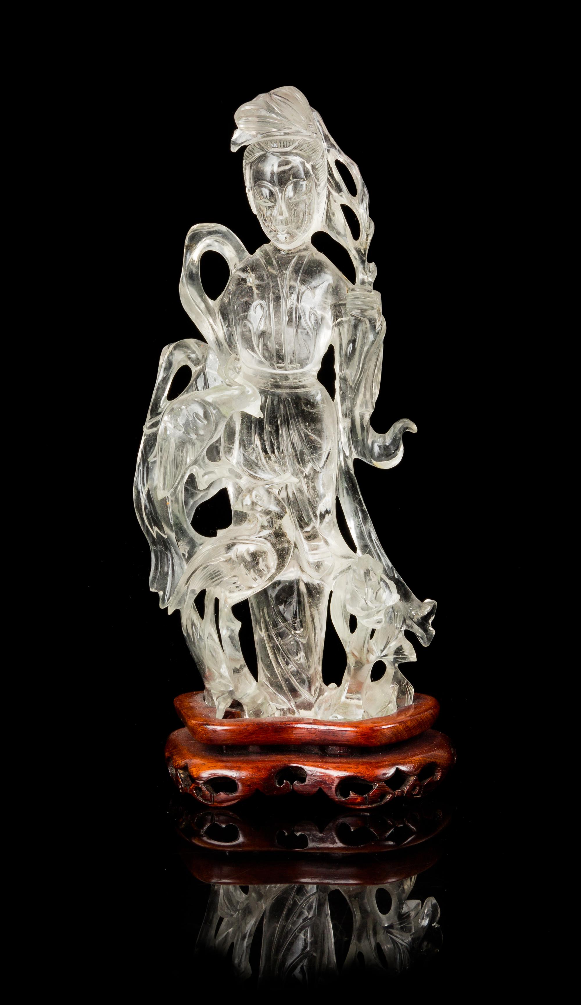 A Rock Crystal Figure of Guanyin Height 8 1/4 inches. — EARLY 20TH CENTURY