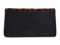 Judith Leiber Leopard Print Clutch with Snake Skin Belt