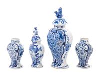 Four Delft Ceramic Vases
