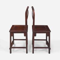 A pair of Chinese hardwood and jichimu side chairs 雞翅木座椅一對 19th / 20th century ???????