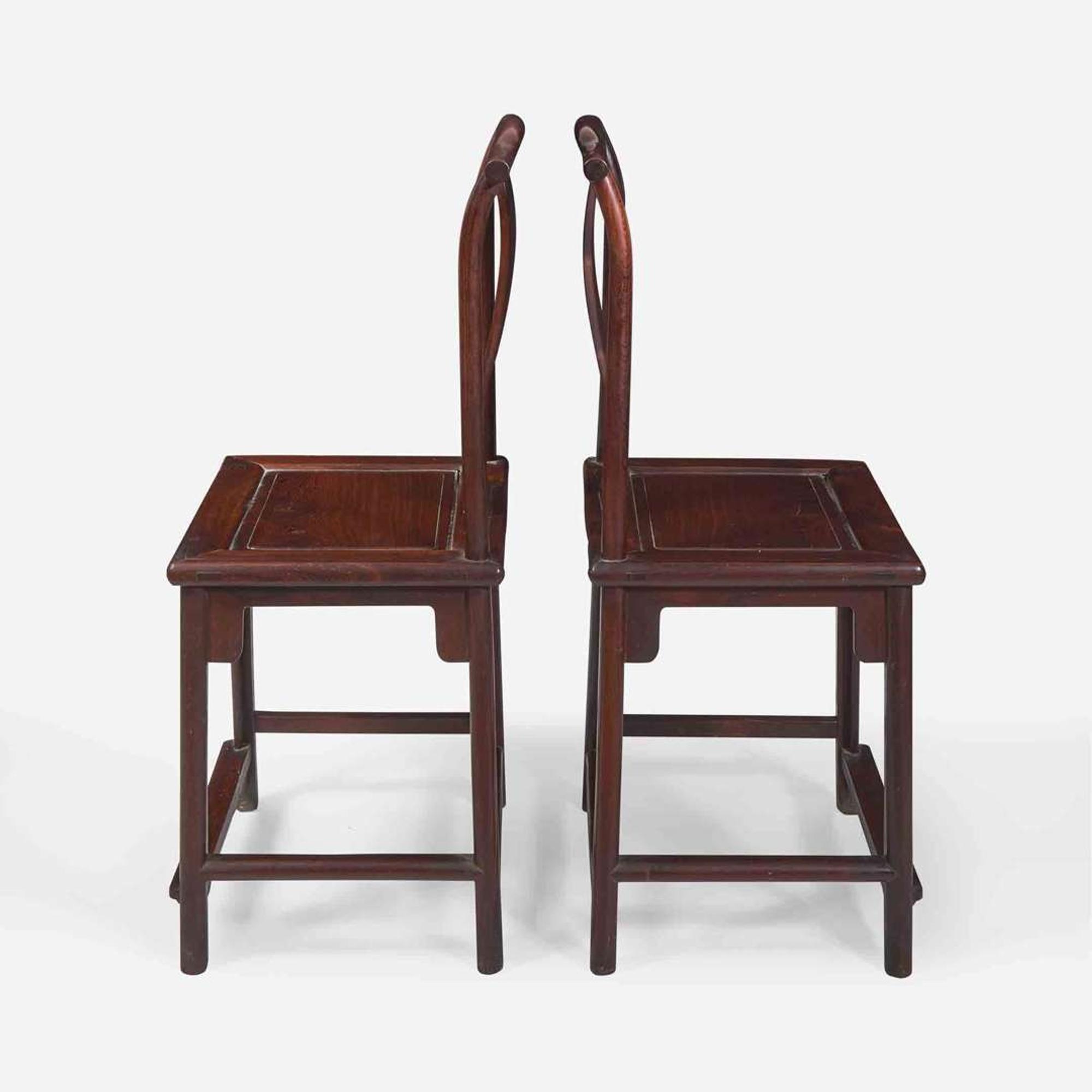 A pair of Chinese hardwood and jichimu side chairs 雞翅木座椅一對 19th / 20th century ???????