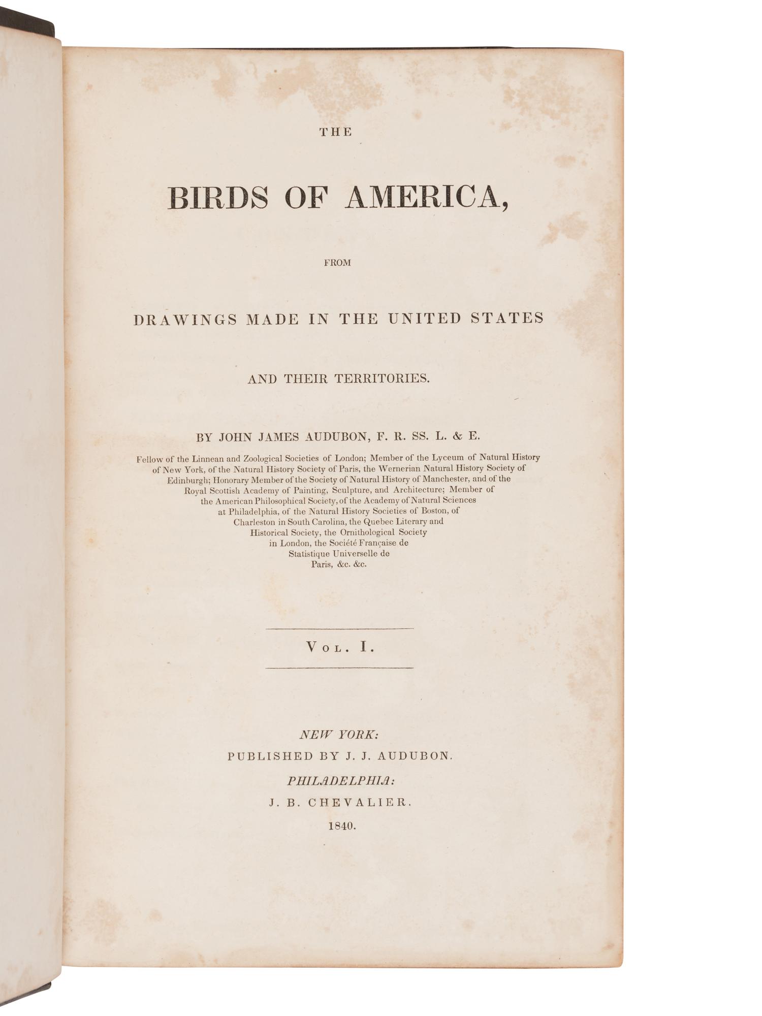 Audubon, John James. The Birds of America, from Drawings Made in the United States and their Territories