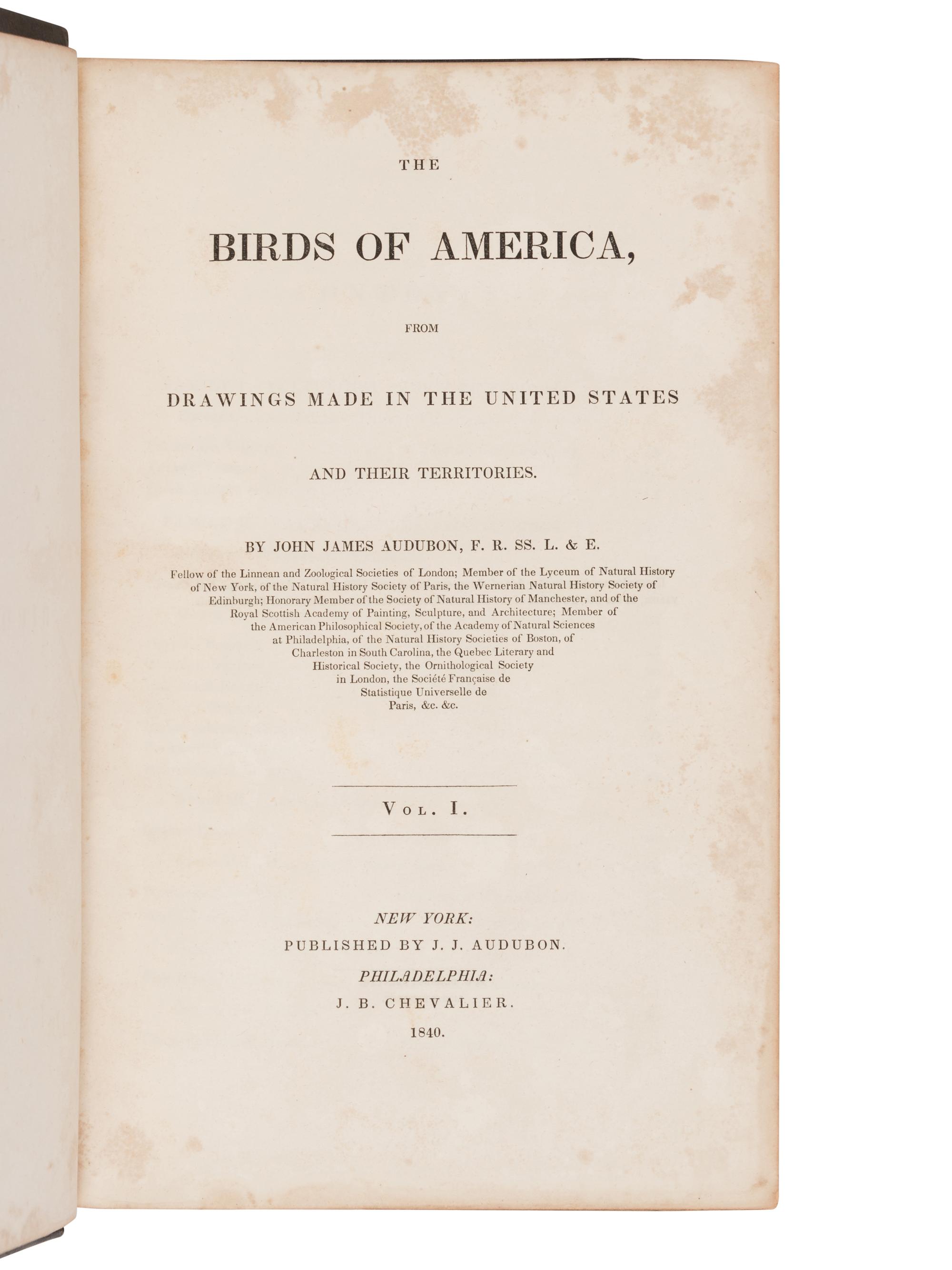 Audubon, John James. The Birds of America, from Drawings Made in the United States and their Territories