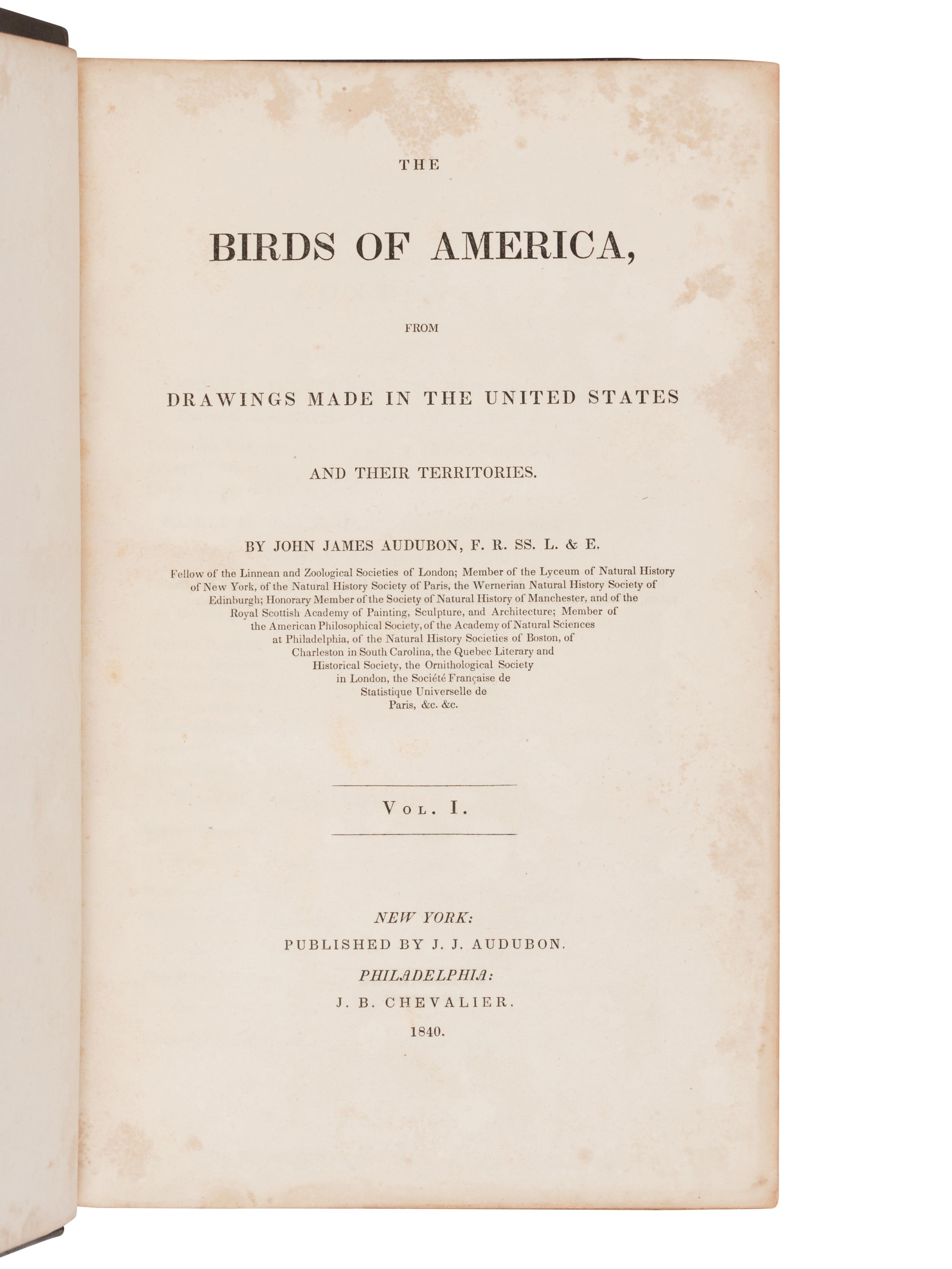 Audubon, John James. The Birds of America, from Drawings Made in the United States and their Territories
