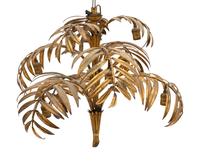 An Italian Gilt Metal Palm Frond Chandelier