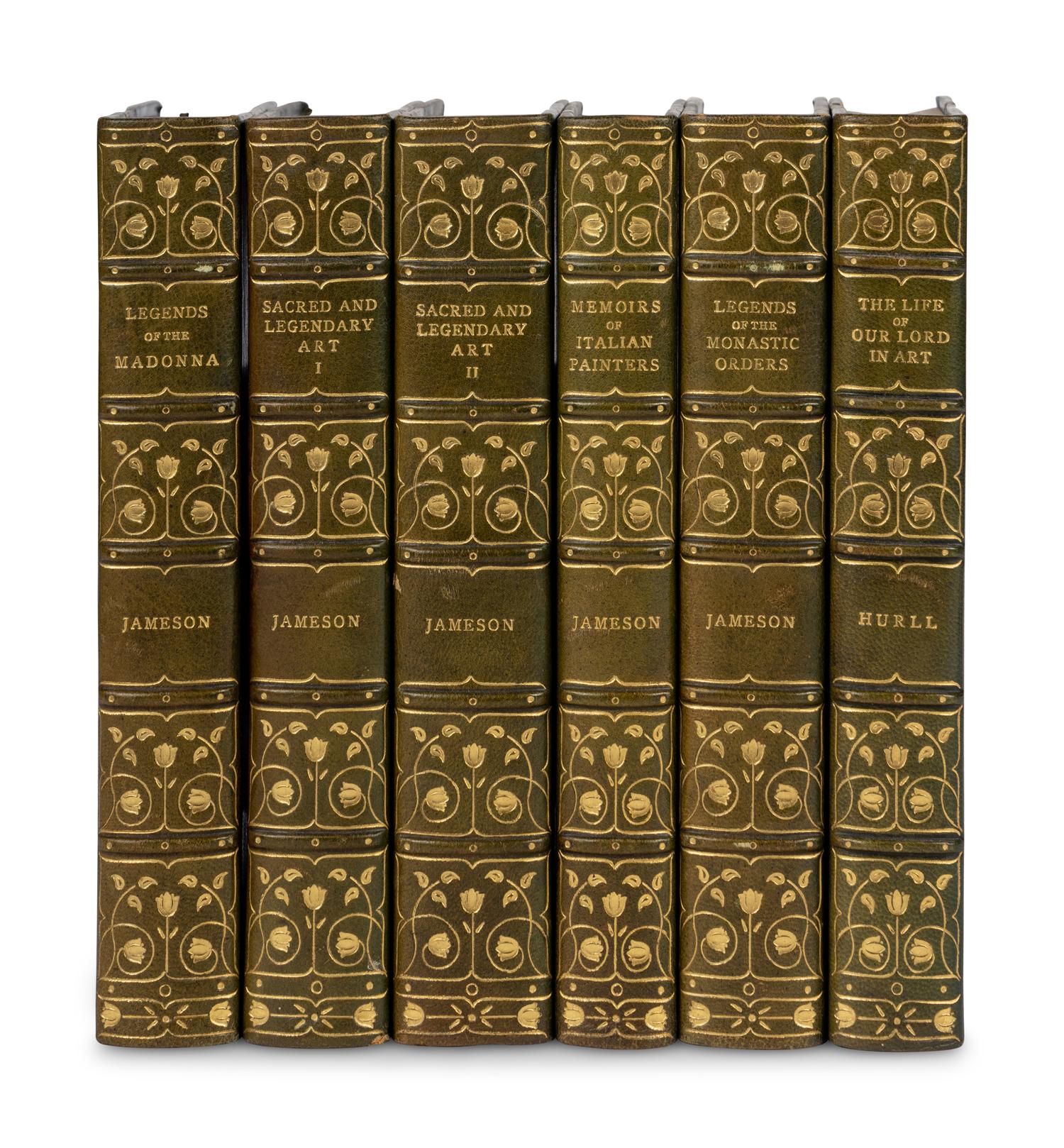 [BINDINGS]. A group of approximately 55 volumes, most in contemporary leather bindings, including works related to drama, history, literature, and poetry, including: