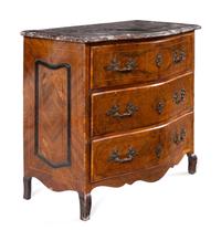 A Louis XV Kingwood Marble-Top Chest of Drawers