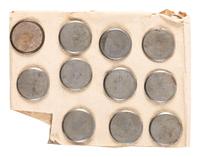 [WAR OF 1812]. Eight "Strong Forever, Old Massachusetts" campaign buttons for Founding Father and Massachusetts Governor Caleb Strong.