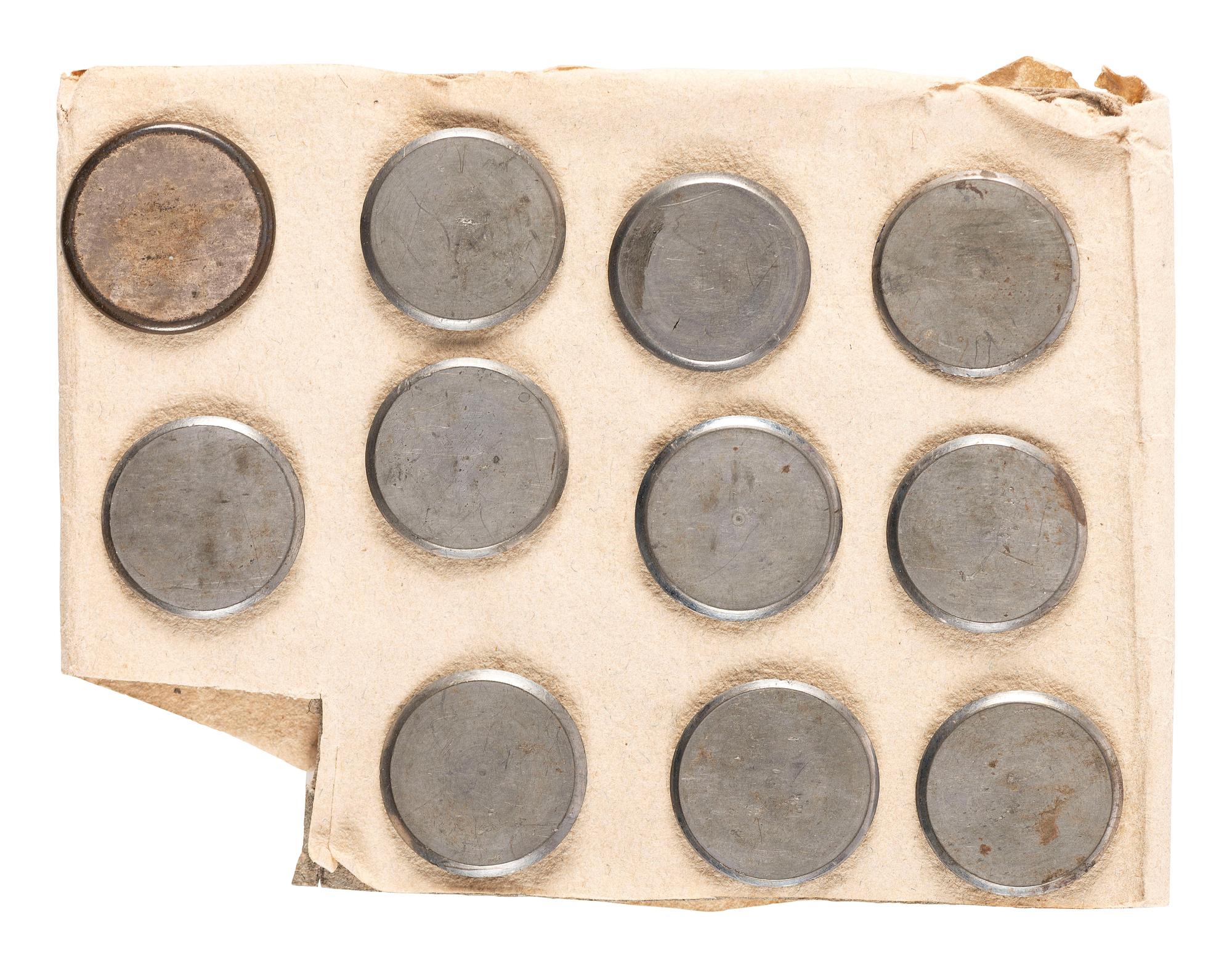 [WAR OF 1812]. Eight "Strong Forever, Old Massachusetts" campaign buttons for Founding Father and Massachusetts Governor Caleb Strong.