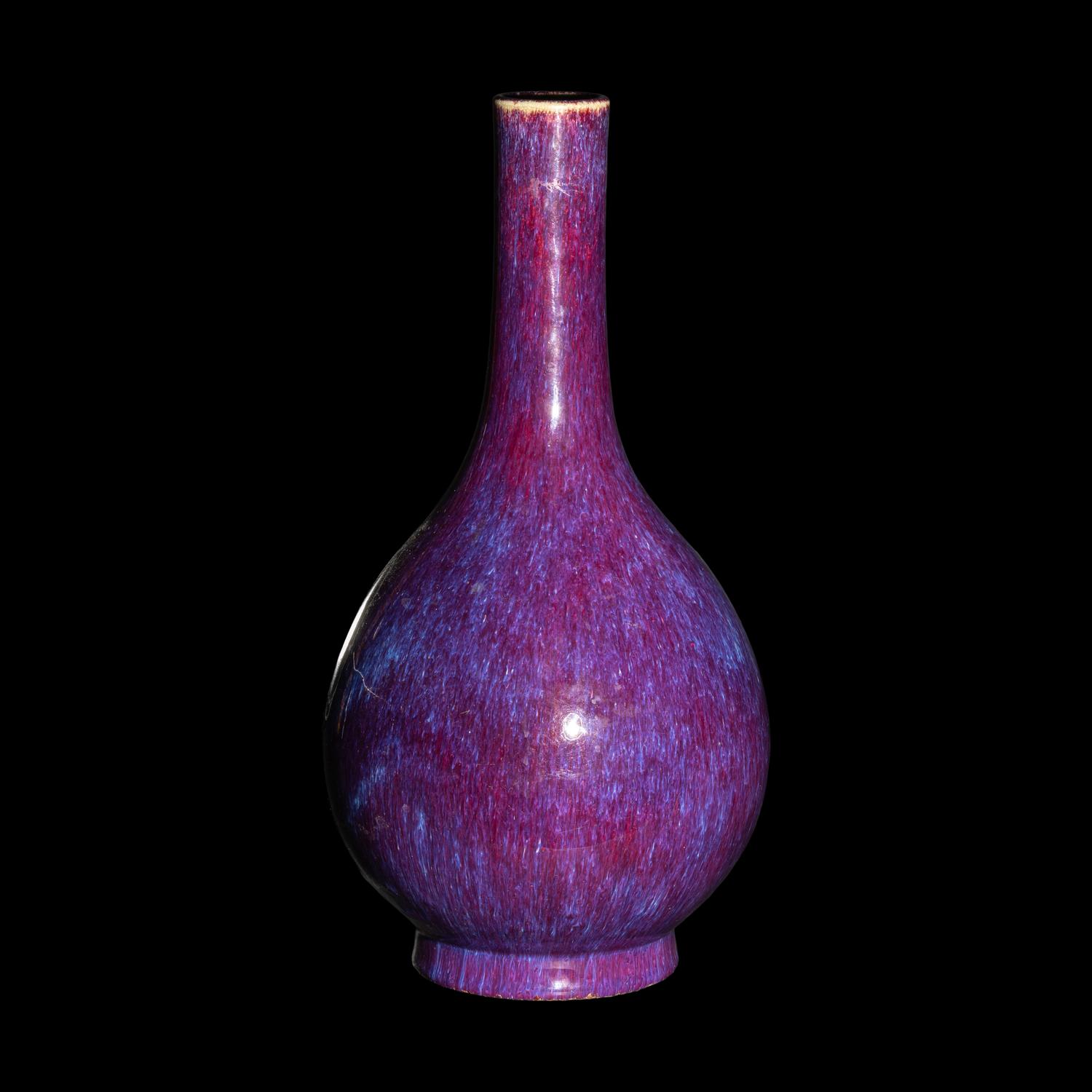 A Chinese Flambé Porcelain Bottle Vase, Danping 窯變釉膽瓶