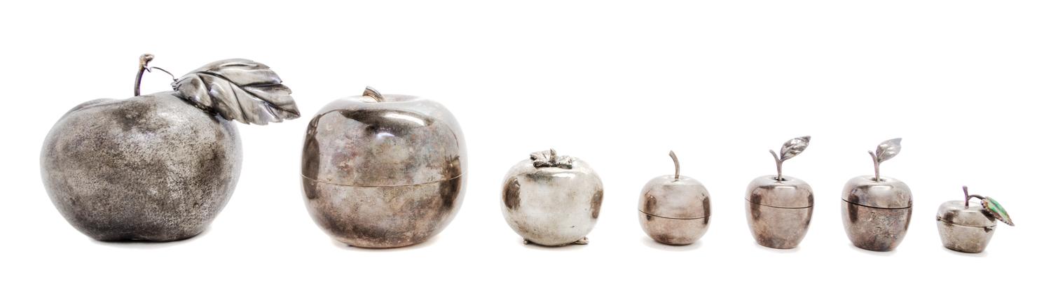A Group of Silver and Silver-Plate Table Articles Height of tallest 3 1/2 inches. — 20TH CENTURY