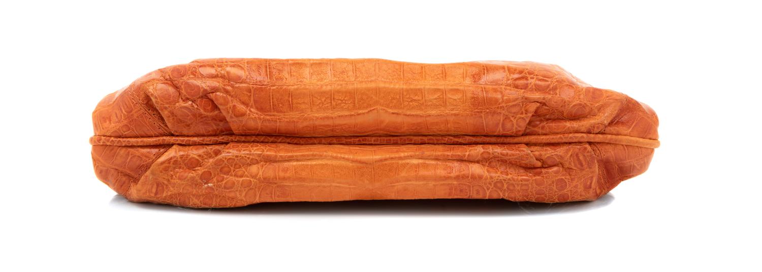 Nancy Gonzalez Orange Crocodile Leather Purse, 1980-90s