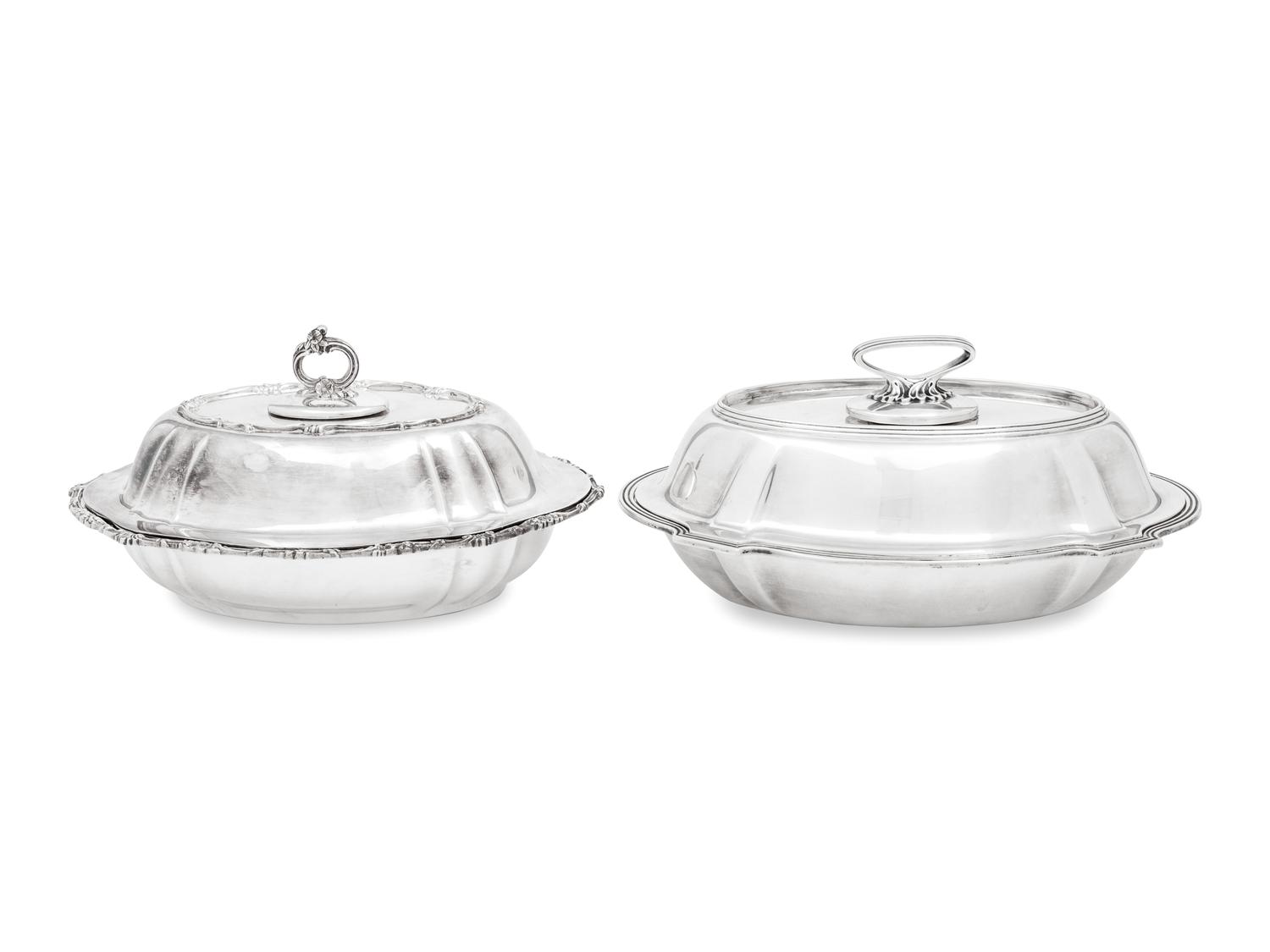 Two American Silver Covered Vegetable Dishes