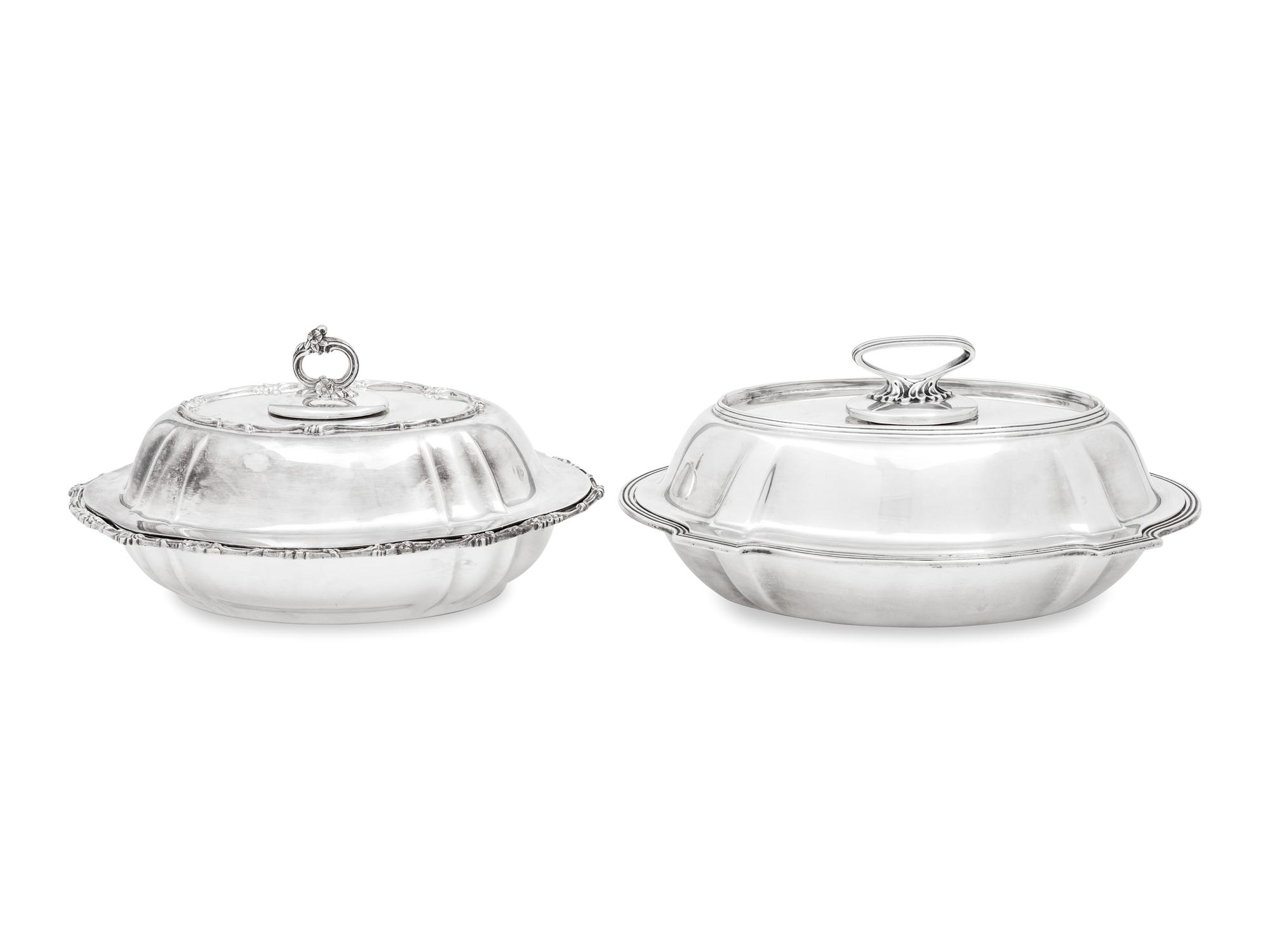 Two American Silver Covered Vegetable Dishes