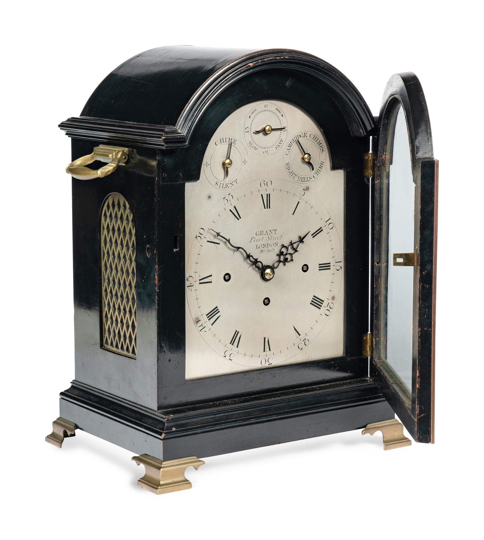 A George III Ebonized and Brass Mounted Bracket Clock