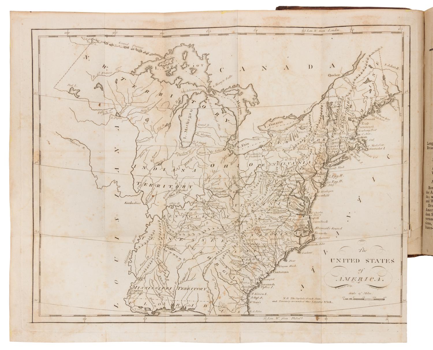 CAREY, Mathew (1760-1839). Carey's Pocket American Atlas. Philadelphia: Matthew Carey, 1805.