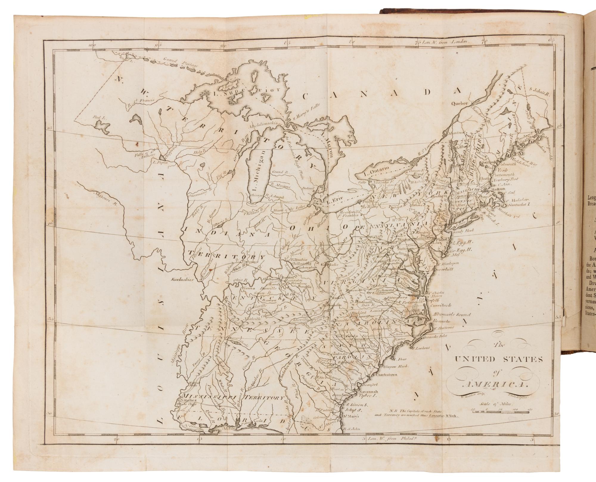 CAREY, Mathew (1760-1839). Carey's Pocket American Atlas. Philadelphia: Matthew Carey, 1805.