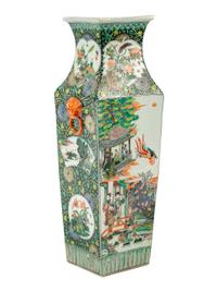 A Chinese Export Famille Verte Porcelain Vase