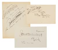 [MUSICIANS AND COMPOSERS]. A group of 3 manuscripts by musicians and composers.