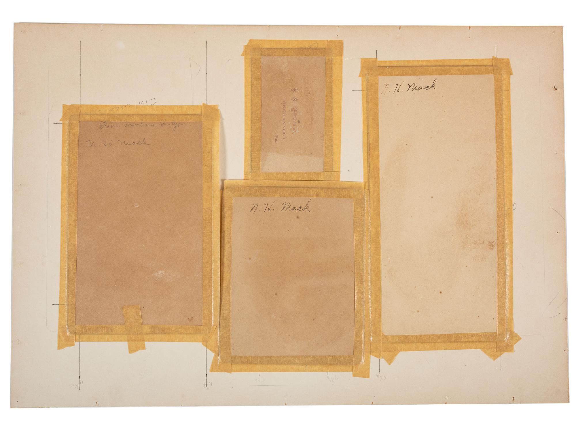 [CIVIL WAR]. A group of 4 photographs of Civil War drummer Newton Heston Mack, 153rd Pennsylvania Infantry, including Civil War and occupational views.