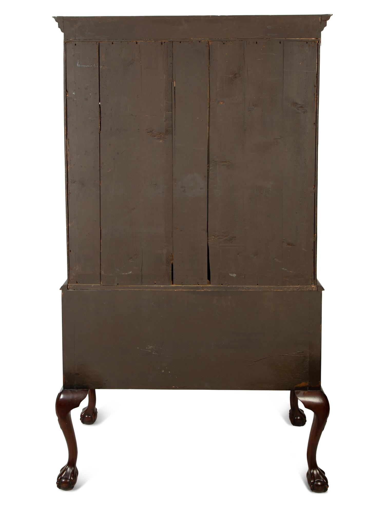 A Queen Anne Style Mahogany and Satinwood High Chest