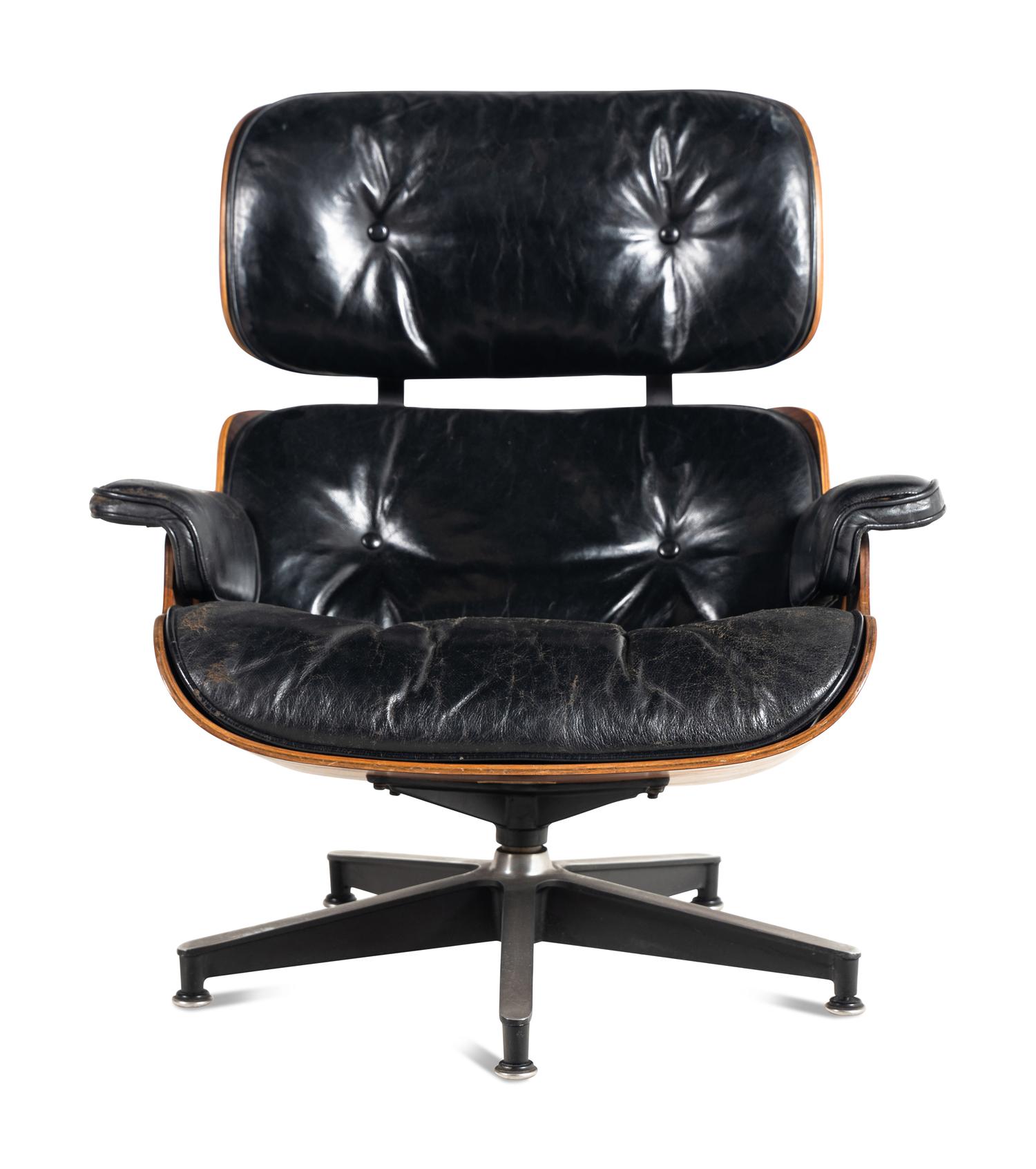 A Charles and Ray Eames Lounge Chair and Ottoman, Model 670 & 671