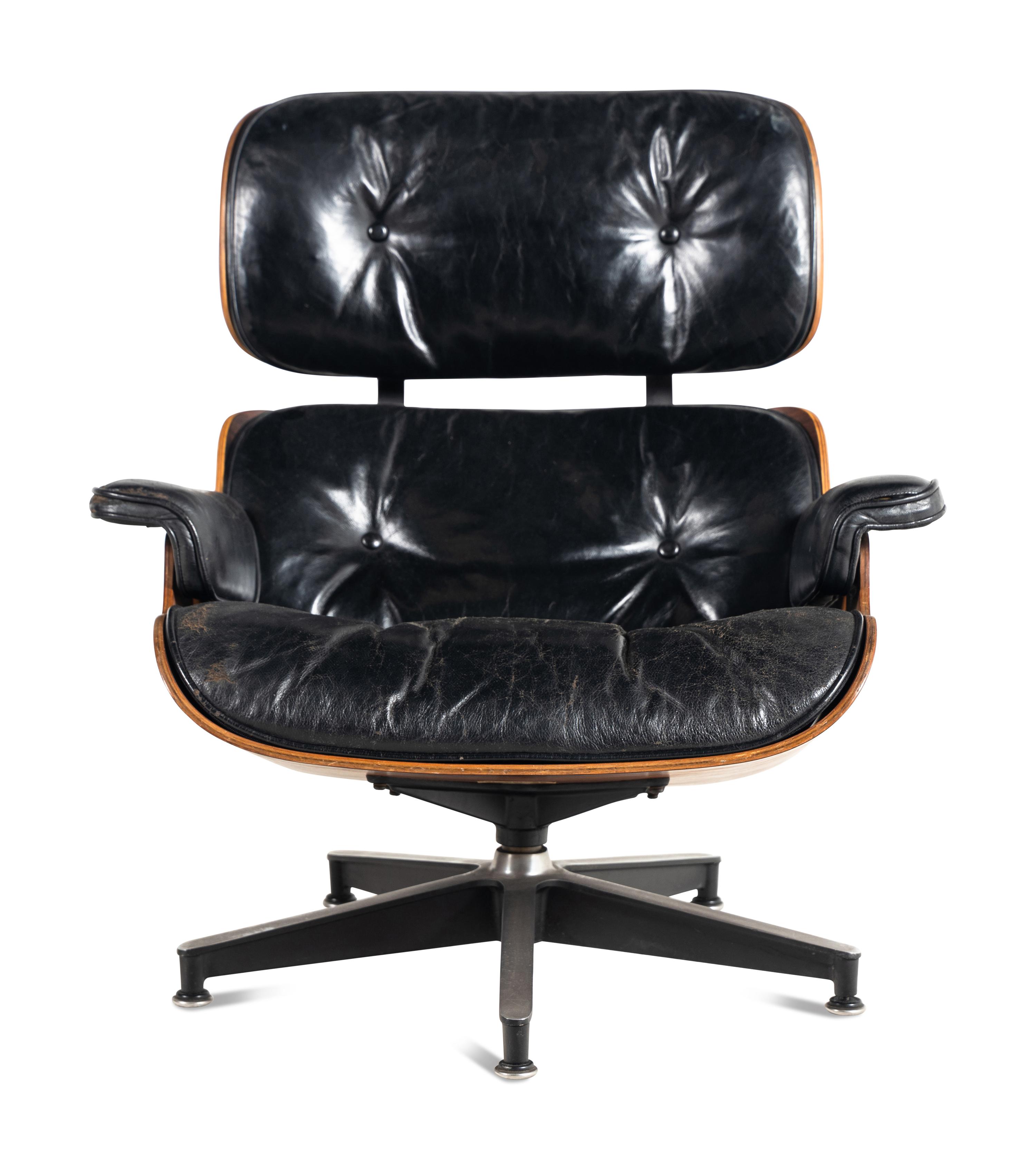 A Charles and Ray Eames Lounge Chair and Ottoman, Model 670 & 671