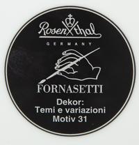 Two Porcelain Art Plates - Robert Longo Tiger Head 2 and Fornasetti Tema e Variazioni Motiv31 — 20th Century
