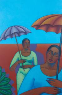 Nivia Gonzalez, (American, 20th century), En la Plaza