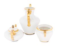 A Russian Porcelain Three-Piece Tea and Coffee Service