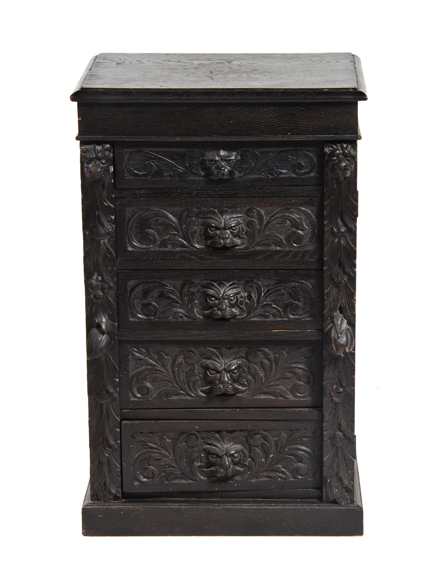 A Continental Oak Wellington Chest, 18TH/19TH CENTURY, Height 35 x width 22 x depth 15 inches. — 18TH/19TH CENTURY,
