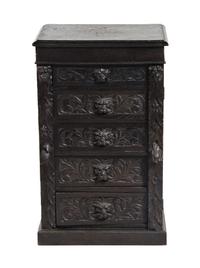 A Continental Oak Wellington Chest, 18TH/19TH CENTURY, Height 35 x width 22 x depth 15 inches. — 18TH/19TH CENTURY,