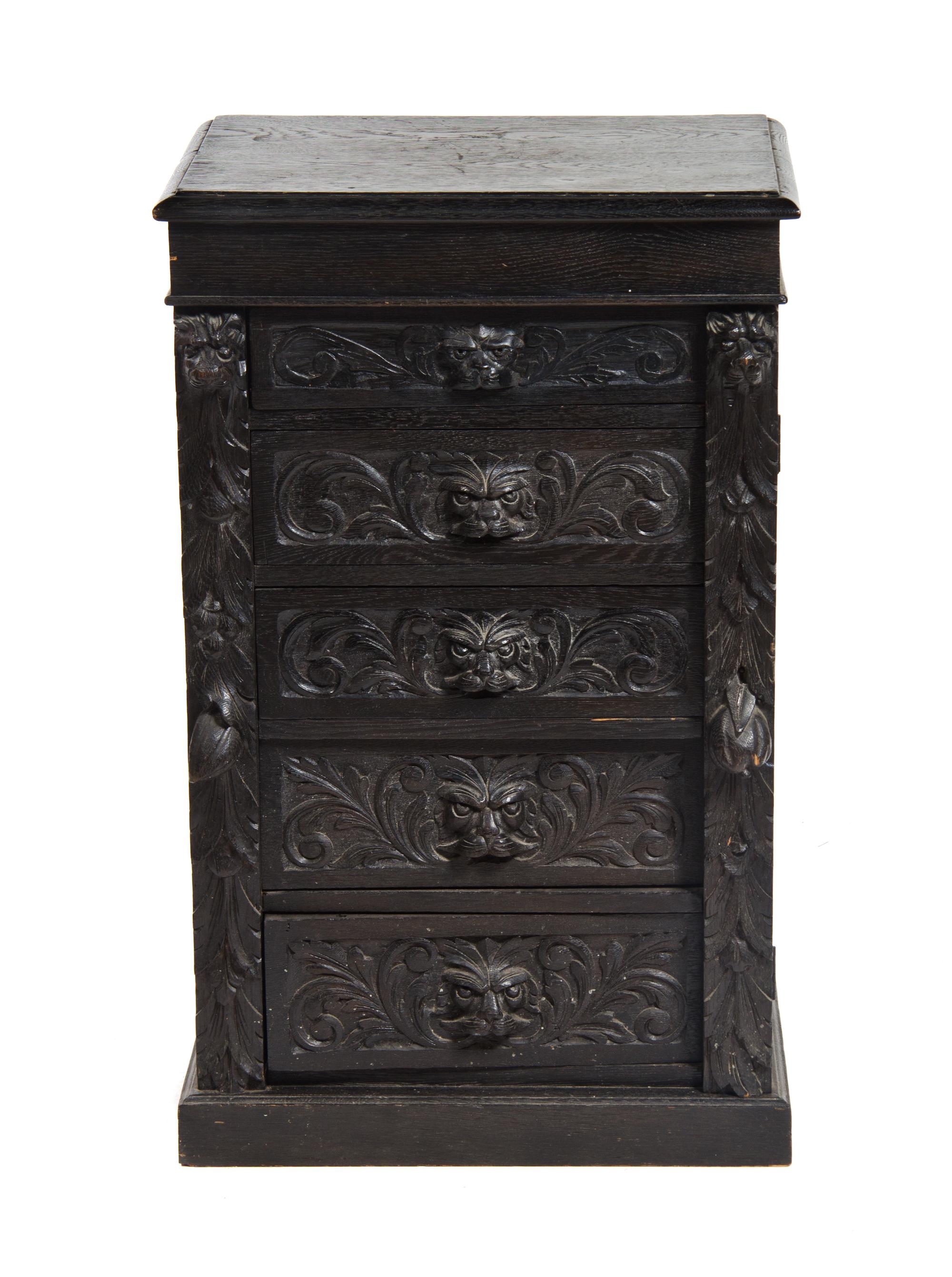 A Continental Oak Wellington Chest, 18TH/19TH CENTURY, Height 35 x width 22 x depth 15 inches. — 18TH/19TH CENTURY,